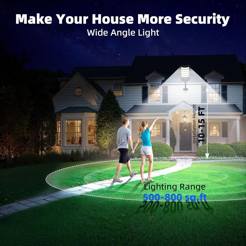 FOWSEEK Solar Street Lights Outdoor Waterproof, 2 Pack High Lumen Solar Outdoor Flood Lights with Motion Sensor, Lamparas Luces Solares para Exteriores Dusk to Dawn Commercial Lighting for Yard - Image 3